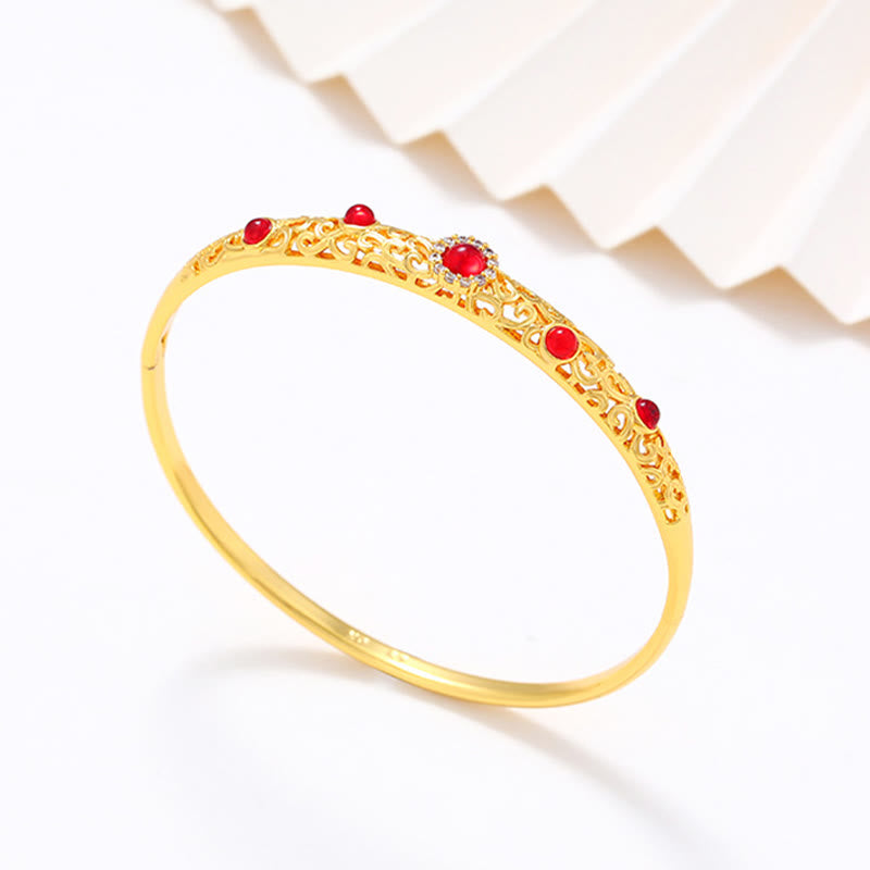 Fortune Jewel Vine Design Alloy Zircon Luck Bracelet Bangle
