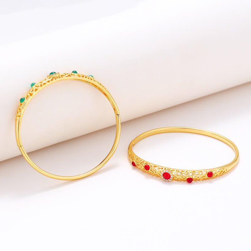 Fortune Jewel Vine Design Alloy Zircon Luck Bracelet Bangle