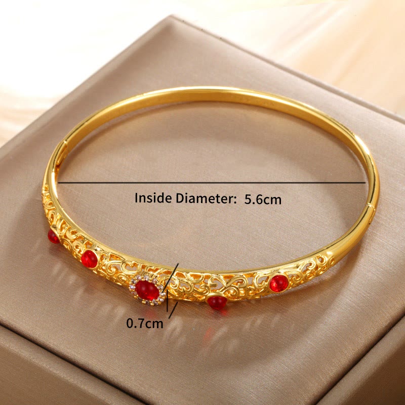 Fortune Jewel Vine Design Alloy Zircon Luck Bracelet Bangle