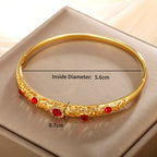 Fortune Jewel Vine Design Alloy Zircon Luck Bracelet Bangle