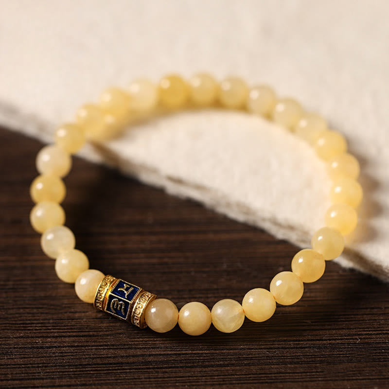 Fortune Jewel Topaz Beads Om Mani Padme Hum Fortune Bracelet