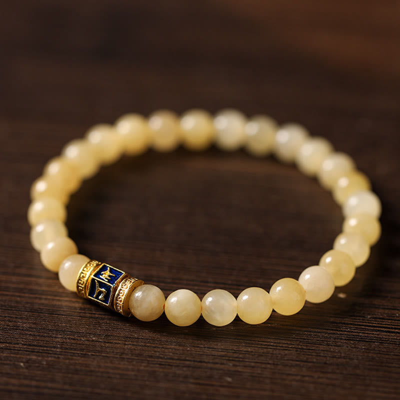 Fortune Jewel Topaz Beads Om Mani Padme Hum Fortune Bracelet
