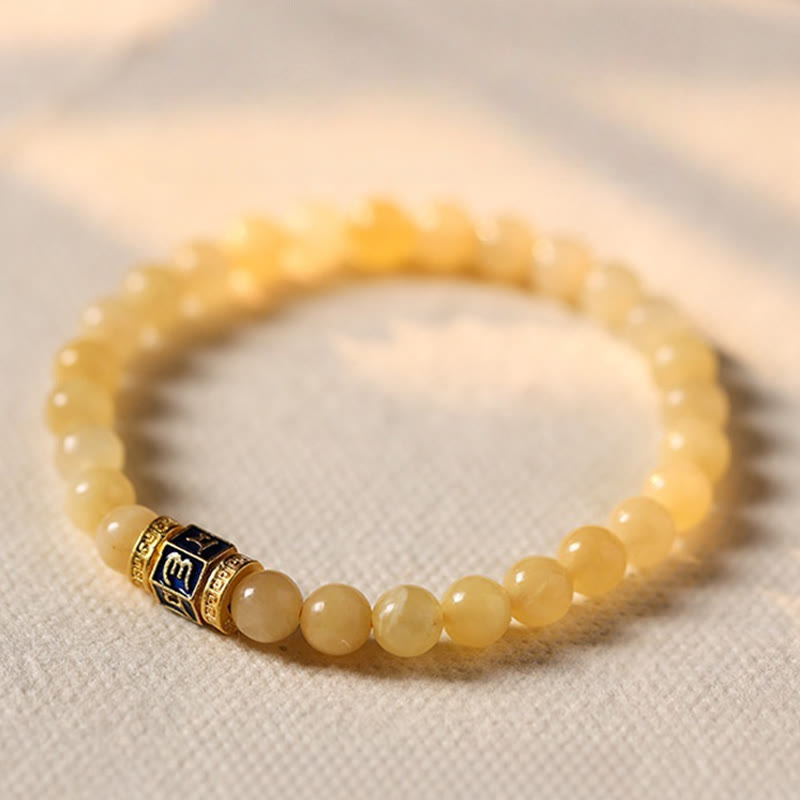 Fortune Jewel Topaz Beads Om Mani Padme Hum Fortune Bracelet