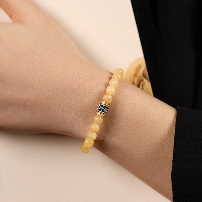 Fortune Jewel Topaz Beads Om Mani Padme Hum Fortune Bracelet
