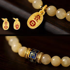 Fortune Jewel Topaz Beads Om Mani Padme Hum Fortune Bracelet