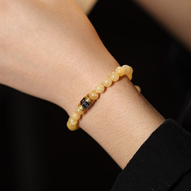 Fortune Jewel Topaz Beads Om Mani Padme Hum Fortune Bracelet