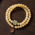 Fortune Jewel Topaz Beads Jade Cube Double Circle Wealth Bracelet