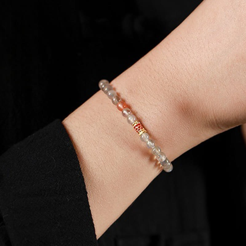 Fortune Jewel Ultra-Thin Moonstone Koi Fish Healing Bracelet