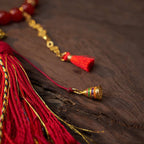 Fortune Jewel 18 Beads Copper Coins Tibet Tassel Red Agate Calm Wrist Mala