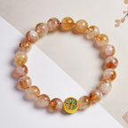 Fortune Jewel 999 Sterling Silver Om Mani Padme Hum Citrine Protection Bracelet