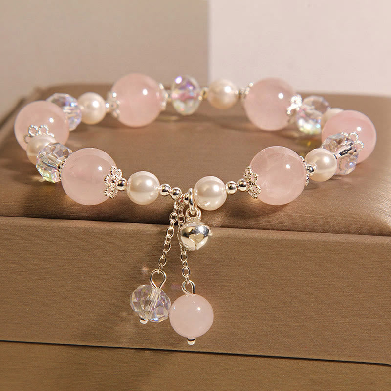 Fortune Jewel Natural Pink Crystal Pearl Self-acceptance Bracelet