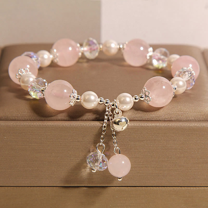 Fortune Jewel Natural Pink Crystal Pearl Self-acceptance Bracelet