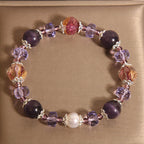Fortune Jewel Natural Amethyst Pearl Crystal Positive Bracelet