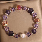 Fortune Jewel Natural Amethyst Pearl Crystal Positive Bracelet