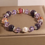 Fortune Jewel Natural Amethyst Pearl Crystal Positive Bracelet