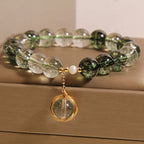 Fortune Jewel Natural Green Phantom Crystal Lucky Bracelet