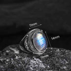 Fortune Jewel 925 Sterling Silver Handmade Natural Moonstone Healing Adjustable Ring