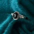 Fortune Jewel 925 Sterling Silver Handmade Black Onyx Fortune Adjustable Ring