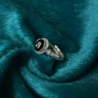 Fortune Jewel 925 Sterling Silver Handmade Black Onyx Fortune Adjustable Ring