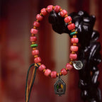 Fortune Jewel Tibetan Camel Bone Red Agate Luck Bracelet