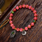 Fortune Jewel Tibetan Camel Bone Red Agate Luck Bracelet