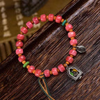Fortune Jewel Tibetan Camel Bone Red Agate Luck Bracelet
