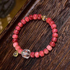 Fortune Jewel Tibetan Camel Bone Red Agate Luck Bracelet