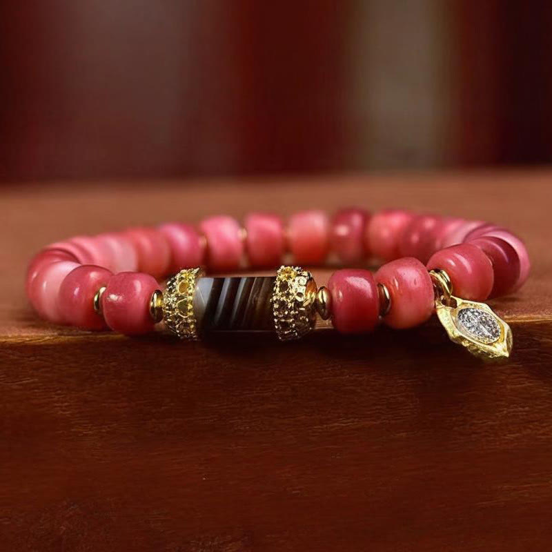 Fortune Jewel Tibetan Camel Bone Red Agate Luck Bracelet