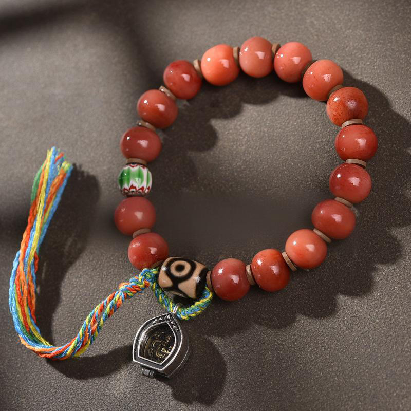 Fortune Jewel Vintage Tibetan Camel Bone Tassel Luck Bracelet