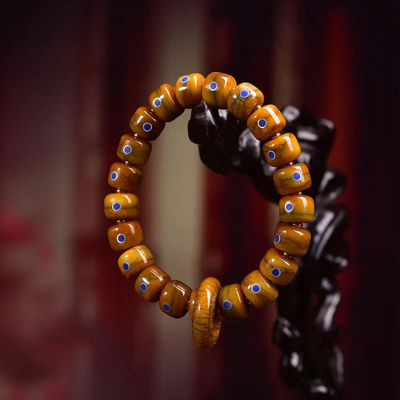 Fortune Jewel Vintage Tibetan Bone Beads Lazurite Balance Braided Rope Bracelet