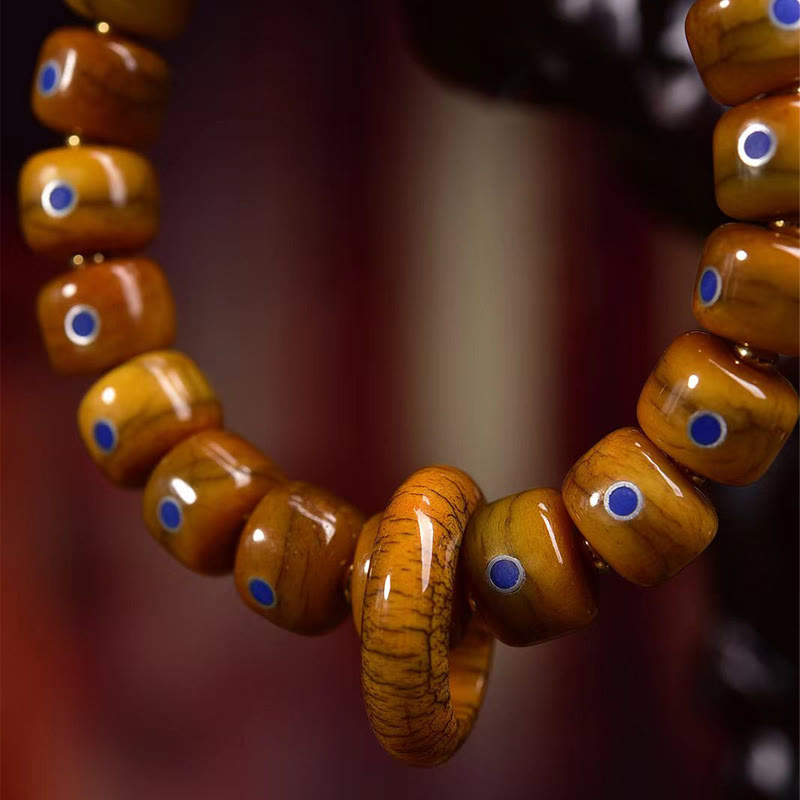 Fortune Jewel Vintage Tibetan Bone Beads Lazurite Balance Braided Rope Bracelet