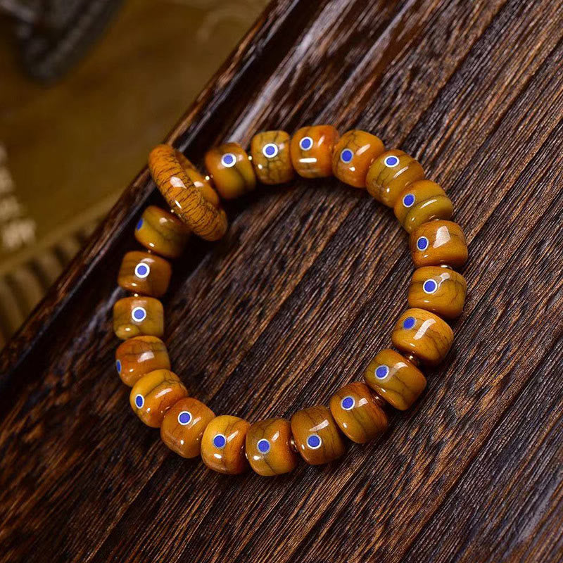 Fortune Jewel Vintage Tibetan Bone Beads Lazurite Balance Braided Rope Bracelet