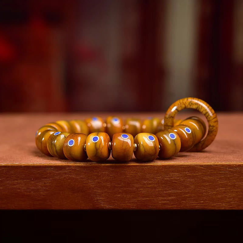 Fortune Jewel Vintage Tibetan Bone Beads Lazurite Balance Braided Rope Bracelet