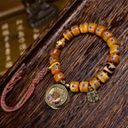 Fortune Jewel Vintage Tibetan Bone Beads Braided Rope Positive Balance Bracelet