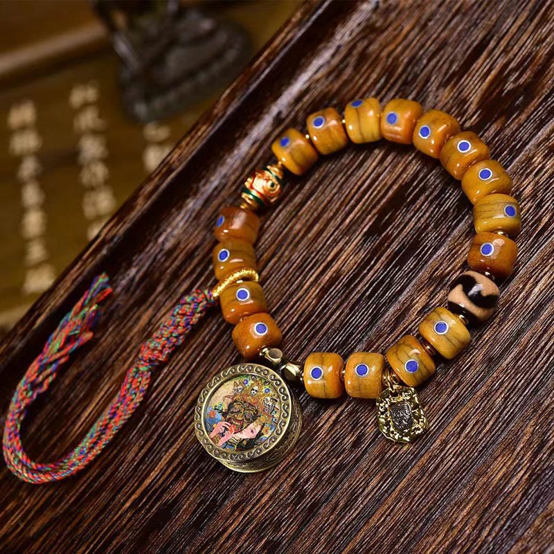 Fortune Jewel Vintage Tibetan Bone Beads Braided Rope Positive Balance Bracelet