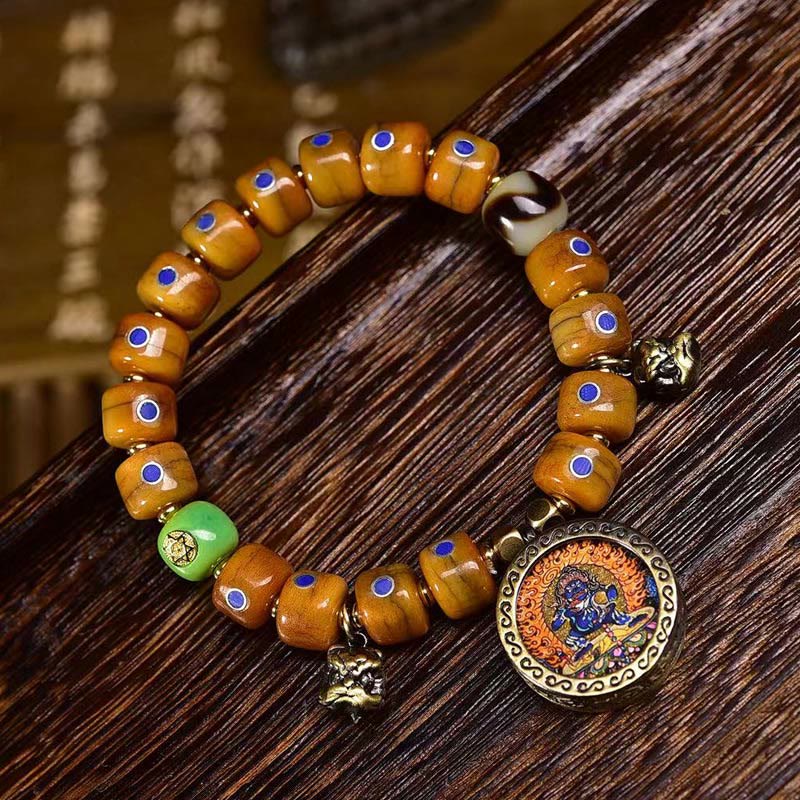 Fortune Jewel Vintage Tibetan Bone Beads Braided Rope Positive Balance Bracelet