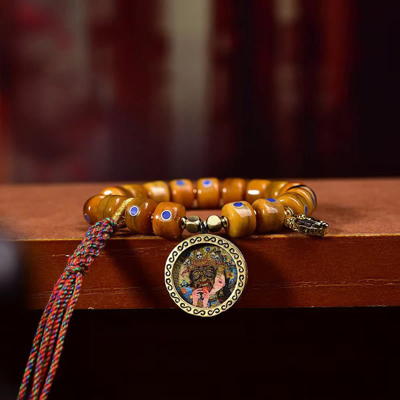Fortune Jewel Vintage Tibetan Bone Beads Braided Rope Positive Balance Bracelet
