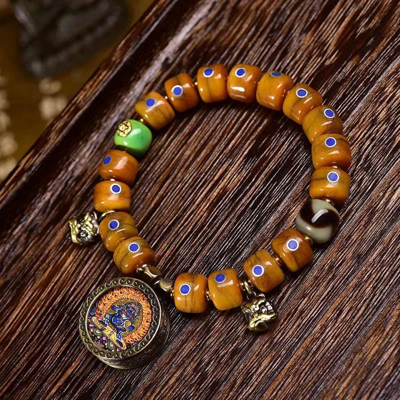 Fortune Jewel Vintage Tibetan Bone Beads Braided Rope Positive Balance Bracelet