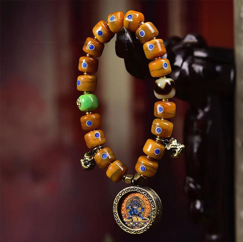 Fortune Jewel Vintage Tibetan Bone Beads Braided Rope Positive Balance Bracelet