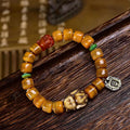 Fortune Jewel Vintage Tibetan Bone Beads Dzi Bead Cute Fox Balance Bracelet