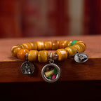 Fortune Jewel Vintage Tibetan Bone Beads Dzi Bead Cute Fox Balance Bracelet