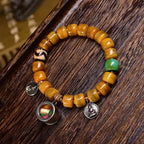 Fortune Jewel Vintage Tibetan Bone Beads Dzi Bead Cute Fox Balance Bracelet