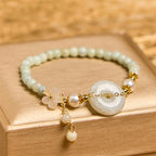 Fortune Jewel Jade Peace Buckle Beads Flower Prosperity Bracelet