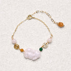 Fortune Jewel Natural Jade PiXiu Carved Copper Coin Luck Chain Bracelet