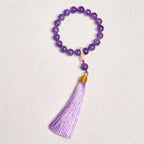 Fortune Jewel Natural Amethyst Beads Meditation Tassels Bracelet