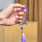 Fortune Jewel Natural Amethyst Beads Meditation Tassels Bracelet