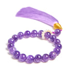 Fortune Jewel Natural Amethyst Beads Meditation Tassels Bracelet
