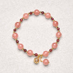 Fortune Jewel Natural Strawberry Quartz Garnet Healing Bracelet