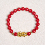 Fortune Jewel Cinnabar PiXiu Calm Blessing Bracelet