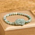 Fortune Jewel Natural Green Jade PiXiu Carved Luck Bracelet